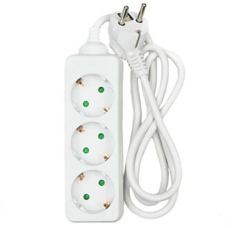 Benson Stekkerdoos 3-voudig - geaarde stekkerdoos - wit - snoer van 100 cm - verlengsnoer