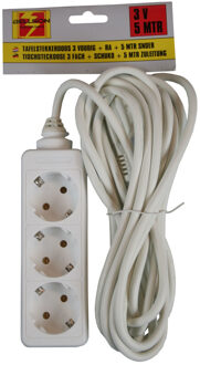 Benson Stekkerdoos - 3x - 3-voudig - 5 meter aanloopsnoer - randaarde - verlengsnoer