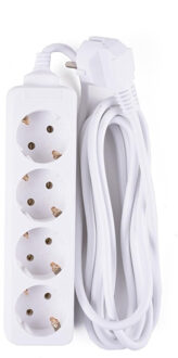 Benson Stekkerdoos - 4-voudig - wit - 1,5 meter - randaarde