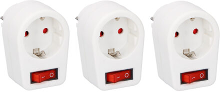 Benson Stekkerdoos met schakelaar - Pakket van 3x stuks - stopcontact - kinderbeveiliging - 3500W