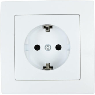 Benson Stopcontact RA - wit - inbouw - kunststof - 8 x 8 cm