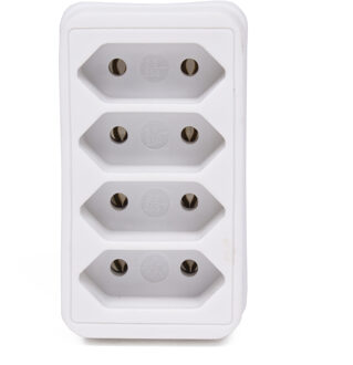 Benson Stopcontact splitter - quattro - wit - voor 4 platte stekkers - verdeelstekkers