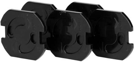 Benson Stopcontactbeveiligers - 5x - zwart - kunststof - zelfklevend - Stopcontactbeveiliging
