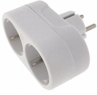 Benson Stopcontactsplitter - duo - wit - randaarde