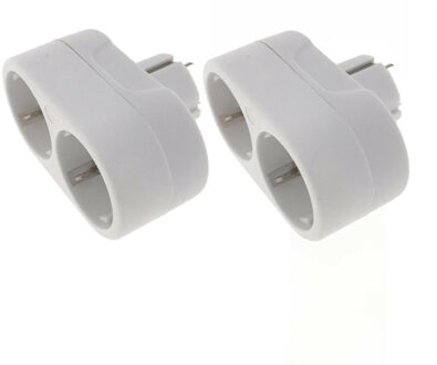 Benson Stopcontactsplitterr - 3x stuks - duo - wit - randaarde