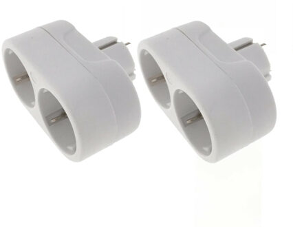 Benson Stopcontactsplitterr - 4x stuks - duo - wit - randaarde