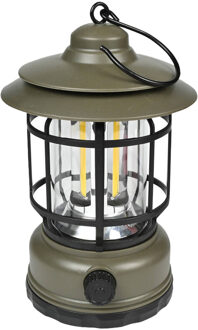 Benson Stormlantaarn - groen - oplaadbaar - dimbaar - 17 x 10 cm - retro campinglamp - Lantaarns