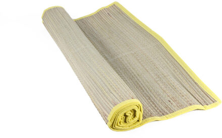 Benson Strandmat - riet - gekleurde bies - 60 x 180 cm - zonmat / buitenmat