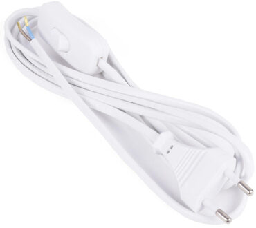 Benson Stroomsnoer - met stekker - aan/uit schakelaar - wit - 2 meter