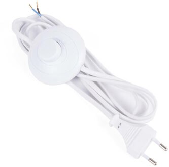 Benson Stroomsnoer - met stekker - voetschakelaar - wit - 2 meter