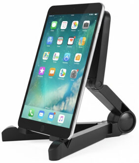 Benson Tablet houder / standaard - zwart - kunststof - 180 graden roteerbaar - antislip