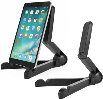 Benson Tablet / i Pad houder - 2x - zwart - kunststof - 180 graden roteerbaar - antislip