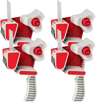 Benson Tape dispenser - 4x stuks - tape afroller/taperoller - metaal - voor tape rol 50 mm