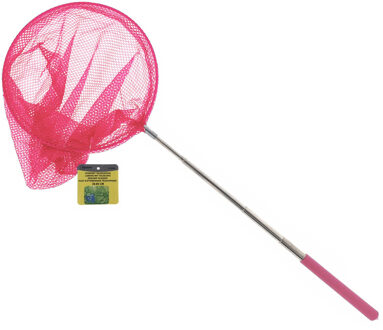 Benson Telescopisch visnet/schepnet - roze - metaal - 38 tot 86 cm - uitschuifbaar