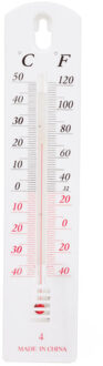 Benson Thermometer - wit - kunststof - 20 x 4 cm - Celsius / Fahrenheit - ophangoog
