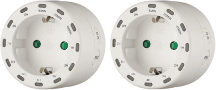 Benson Tijdschakelaar rond - 2x - programmeerbaar tot 9 uur - 2800W - 230 Volt