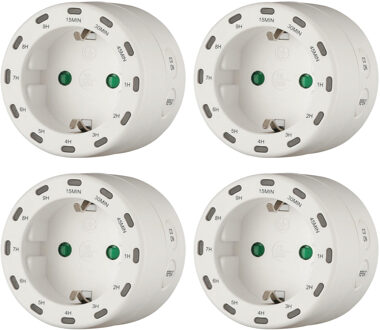 Benson Tijdschakelaar rond - 4x - programmeerbaar tot 9 uur - 2800W - 230 Volt