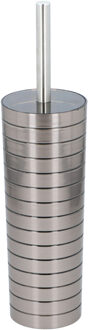 Benson toiletborstel met houder - rvs - streepmotief - wc borstel in houder