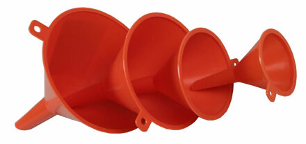 Benson Trechter set - 4-delig - oranje - kunststof - dia 4/7/9/11 cm - keuken/auto/klussen