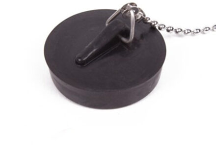 Benson Trendoz Afvoerstop / gootsteen dop / gootsteenstopper - 44 mm - met RVS ketting 30 cm - Gootsteenzeefjes Zwart