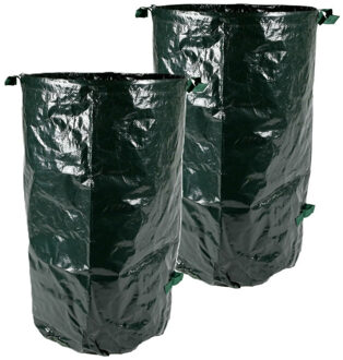Benson Tuinafvalzak - 2x - opvouwbaar - groot formaat - groen - 110 liter - bladeren opruimen