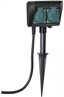 Benson Tuincontactdoos/stopcontact - op spies - dubbel