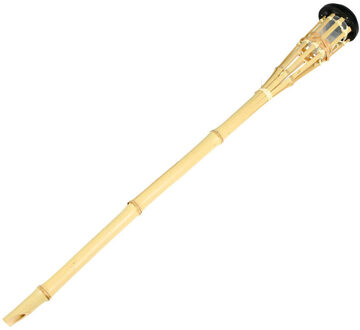 Benson Tuinfakkel - Solar - led tuinlamp - bamboe hout - 78 cm - bruin