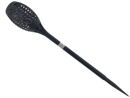 Benson Tuinfakkel - solar - met vlameffect - zwart - LED - 48 cm