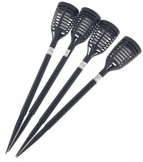 Benson Tuinfakkels - 12x stuks - solar - vlameffect - 41 cm - op zonne-energie - Prikspots