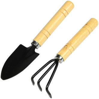 Benson Tuingereedschap set - 2-delig - hout - hark en schep - handgereedschap