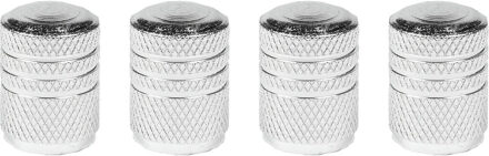 Benson Ventieldoppen - 4x stuks - zilver - aluminium met kunststof binnenkant - universeel