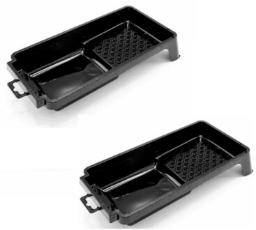 Benson Verfbak voor verfrollers/lakrollers - 2x - zwart - tot 10 cm