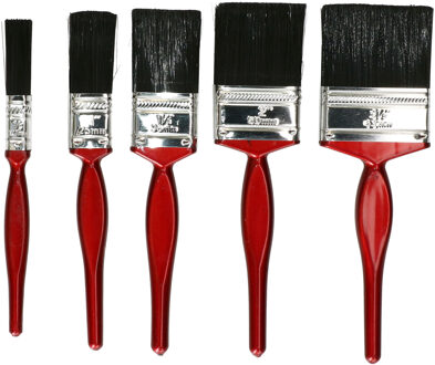 Benson Verfkwasten set - 5-delig - plat - verschillende breedtes - smal - kunststof