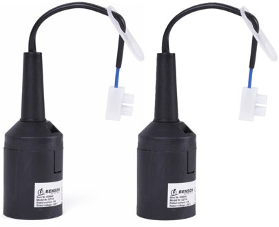 Benson Verhuisfitting - 2x - E27 - zwart - fitting met kroonsteen