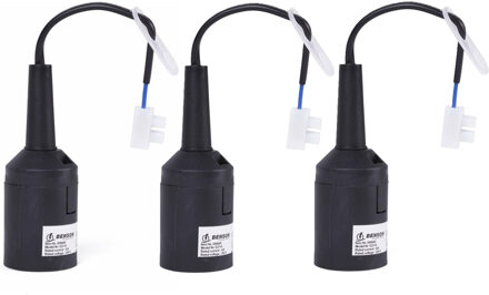 Benson Verhuisfitting - 3x - E27 - zwart - fitting met kroonsteen