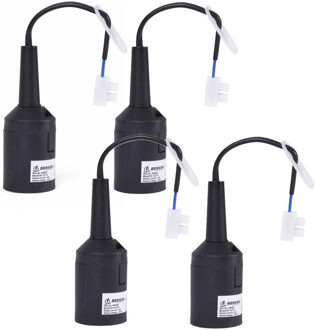 Benson Verhuisfitting - 4x - E27 - zwart - fitting met kroonsteen