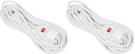 Benson Verlengsnoer - 5 meter - 2x - 1.5 mm - met schakelaar - wit - RA