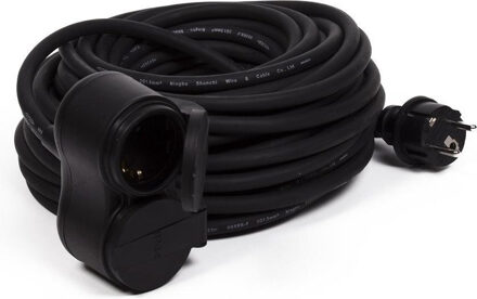 Benson Verlengsnoer Neopreenkabel 20 Meter met 2 stopcontacten met klep