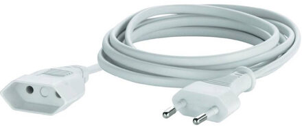 Benson Verlengsnoer plat - 5 meter - wit - verlengkabels - voor binnen