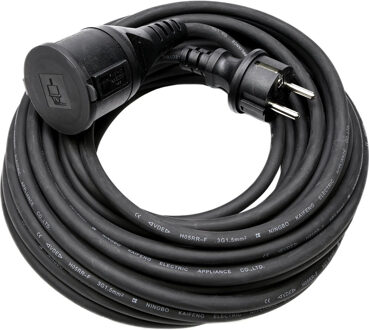 Benson Verlengsnoer rubber - 15 meter - spatwaterdicht IP44 - 3500W - 3-polig