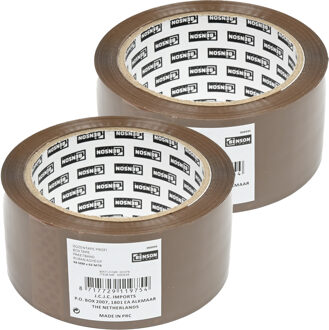 Benson Verpakkingstape - 2x - bruin - 48mm x 66m - verpakkingsbenodigdheden voor kantoor/thuis - Tape (klussen)