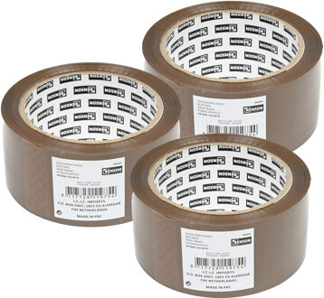 Benson Verpakkingstape - 3x - bruin - 48mm x 66m - verpakkingsbenodigdheden voor kantoor/thuis