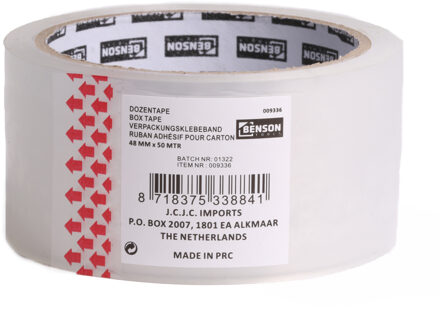 Benson Verpakkingstape - transparant - 48mm x 50m - verpakkingsbenodigdheden voor kantoor/thuis - Tape (klussen)