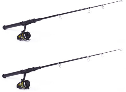 Benson Vishengel set - Set van 2x stuks - 165 cm - telescopische werphengel - met accessoires