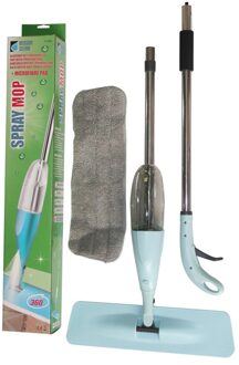 Benson Vloerwisser met spray - blauw - mop - dweil - microvezel - draaibare kop