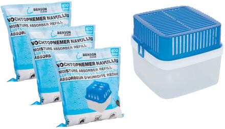 Benson Vochtopnemer / vochtvanger - 1,8 liter - met navulling - 3x 400 gram