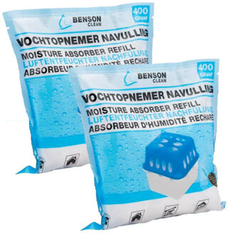 Benson Vochtopnemer / vochtvanger navulling - 2 stuks - 400 gram per stuk - Vochtopnemers