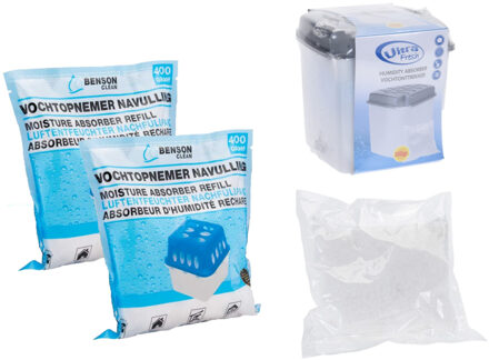 Benson Vochtvanger en vochtopnemer - 1L - met 3x navulling - 1x 350 en 2x 400 gram