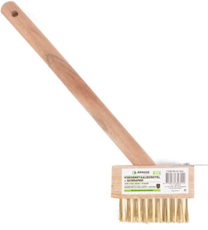 Benson Voegen borstel/staalborstel - hout/staal - 30 cm - 3 rijen - onkruidborstel met schraper