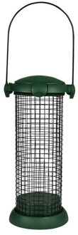 Benson Vogel voedersilo hangend - staal - groen - 19 x 8 cm - vogelvoederhuisje